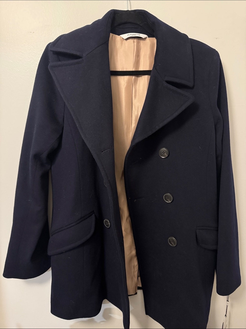 NWT Fleurette Women's Double-Breasted Peacoat in Midnight blue 12 - Picture 2 of 6